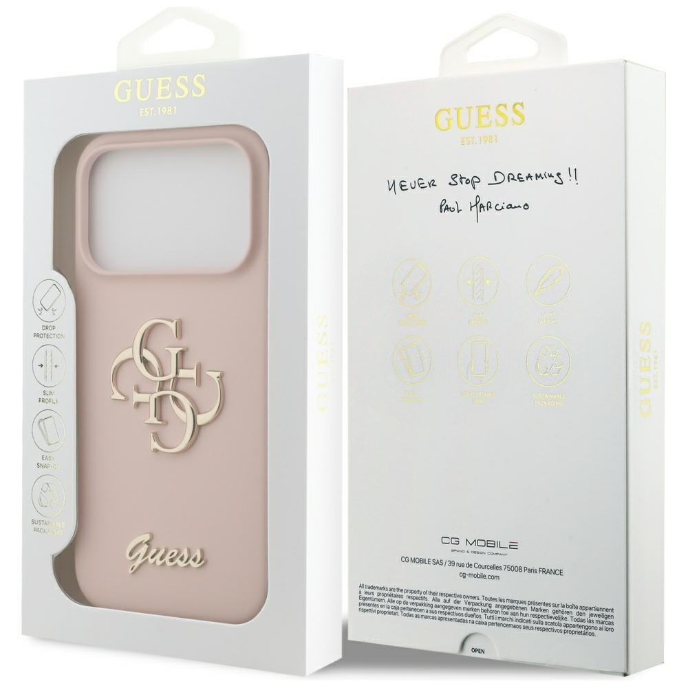 Etui Guess Silicone Big 4G Script do iPhone 17 Pro różowy